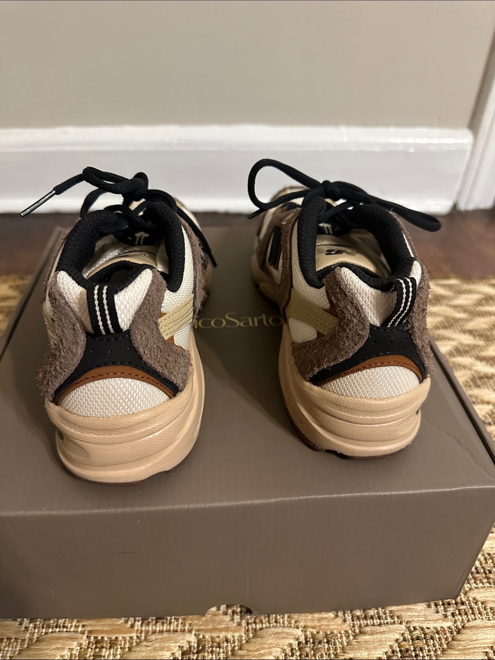 New Balance Men's 530 Beige and Brown Suede Mesh Sneakers - Picture 7 of 7